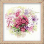Riolis 1069  Aquarelle de Phlox  kit point de croix compté  2