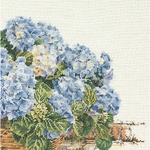 Thea Gouverneur 2046  kit point de croix  Hydrangea bleu  4