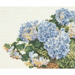 Thea Gouverneur 2046  kit point de croix  Hydrangea bleu  3