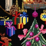 Thea Gouverneur 2077-05  kit point de croix compté  Sampler Christmas Design  1