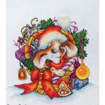LanSvit D056  kit point de croix compté  Puppg de Noël