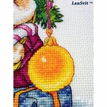LanSvit D056  kit point de croix compté  Puppg de Noël  4