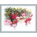 Riolis 1398  kit point de croix compté  Fleurs de fuchsias  1
