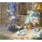 Riolis 2279  kit point croix  Le printemps daprès le tableau dE. Bidou  3