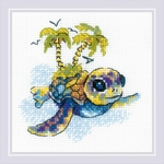 Riolis 2287  kit point croix  Petite Tortue  1