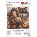 Ava P076  kit point croix  La guerrière et le loup  4
