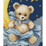 Luca-S B1436  kit point croix  univers dun ours en peluche  3