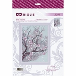 Riolis 2298  kit point croix  Fleurs de prunier  1