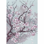 Riolis 2298  kit point croix  Fleurs de prunier