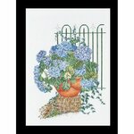 Thea Gouverneur 2035  kit point croix compté  Hortensia bleu  2