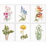 Thea Gouverneur 3086  kit point de croix  Six études florales