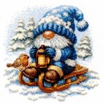 Aine A1045  Kit point de croix  Snowy Gnome