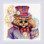Riolis 2278  kit point de croix compté  Chat Steampunk