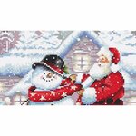 Letistitch 8015  kit point de croix compté  Bonhomme de neige  pére Noël