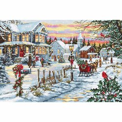 Kit Point De Croix Permin Hiver 29x37cm - Modèle à Compteur Sur Aida 14ct
