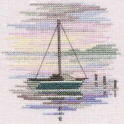 OWN4B Kit Broderie Point De Croix Estampé Mer Dans Une Bouteille 11CT 54,1 X 38,1 Cm