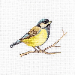 Dimensions Mini broderie au point de croix Motif oiseaux bleus du bonheur