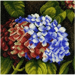 Ensemble point de croix Lanarte "Dame au chapeau ii lin", motif de