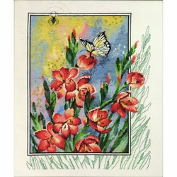 Kit à broder point de croix les fleurs de pommier R1524 chez RIOLIS