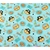 tissus oeko tex - Animaux pirates en coton sur fond turquoise - 100% coton