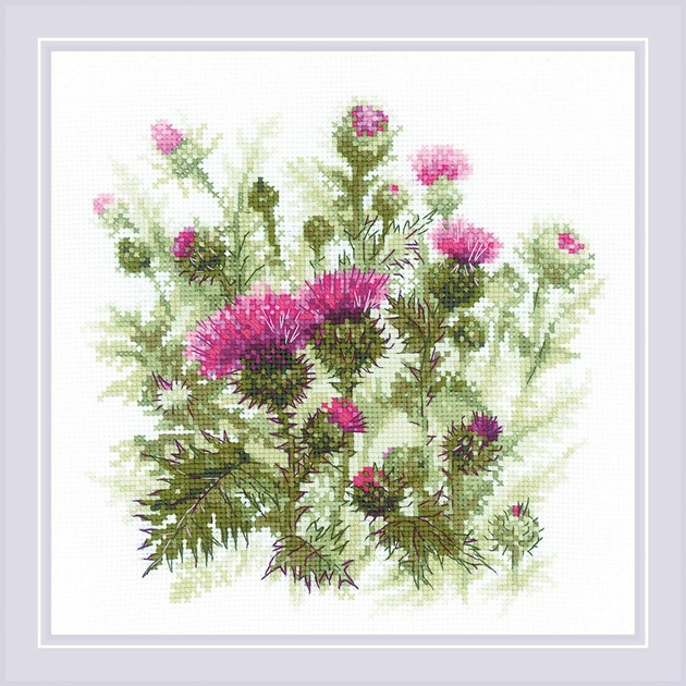 Kit Broderie Point De Croix 'Bouquet De Lilas' RIOLIS - 20x20 Cm, Toile Zweigart, Fils Laine/acrylique, Multicolore