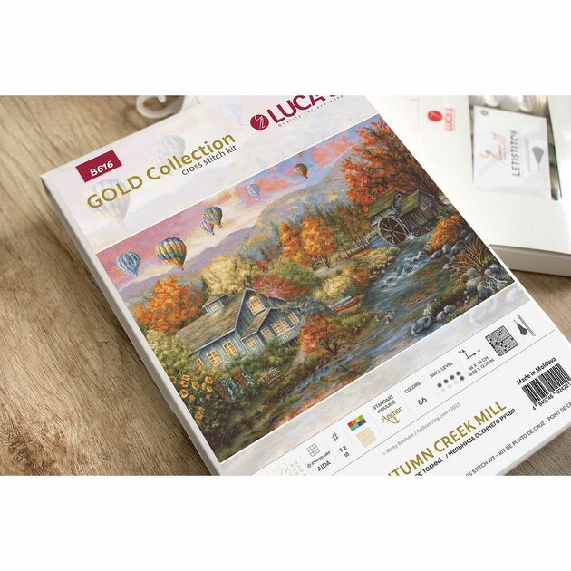 Kit Point Compté Luca-S Vase Avec Tournesol - Taille 24x27cm, Toile Aida 15-16ct, Neuf