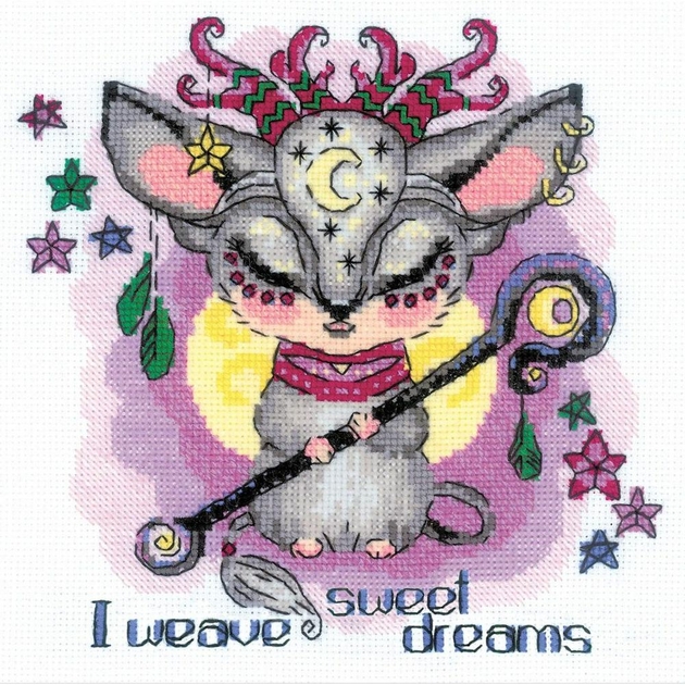 Kit Point De Croix Riolis Beauté De L'arc-en-ciel, 25x25cm, Toile Aida 14ct