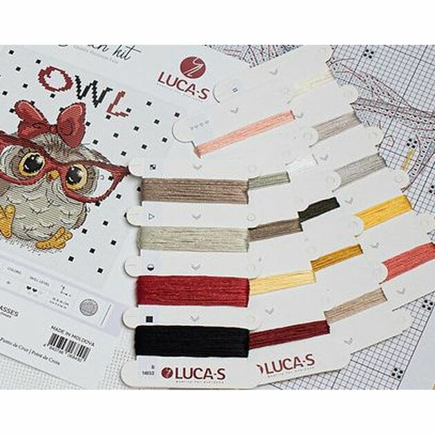 Luca-S BU5071 Kit Broderie Point De Croix - Motif Récolte D'Automne Doré, 57x21,5 Cm, 59 Couleurs