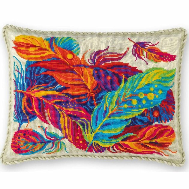 Kit Point De Croix Riolis - Motif Pissenlits Multicolore - Tout Inclus Pour Broderie (toile, Fils, Aiguille, Instructions)
