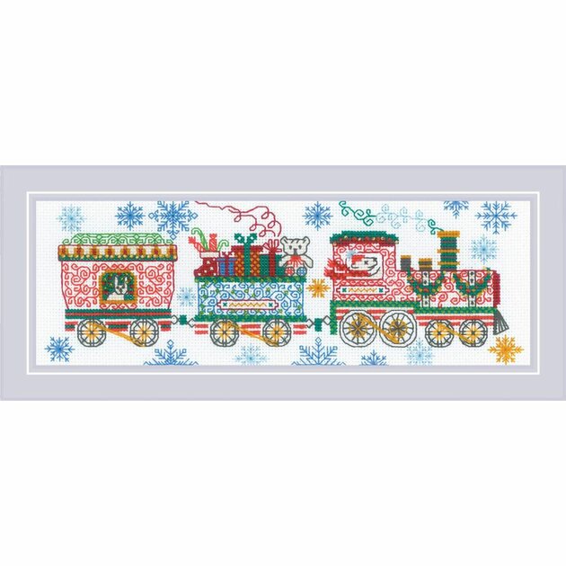 Riolis 2156 Train des Fêtes kit Blackwork