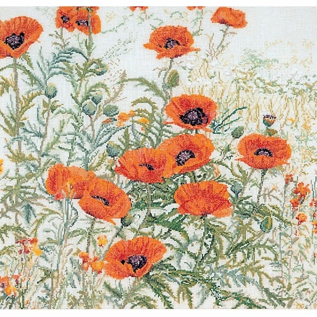 Kit Point De Croix Compté Coquelicots 546A - Thea Gouverneur - Toile Aida