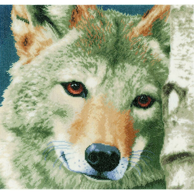 Awesocrafts Kit de broderie au point de croix Motif animaux de loup Facile à coudre Awesocrafts Kit de broderie au point de croix Motif animaux de loup Facile à coudre