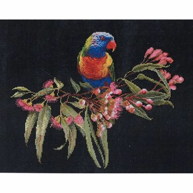 Kit Point De Croix Thea Gouverneur - Iris Sur Toile Aida 6 Cm, Motif 47 X 35 Cm