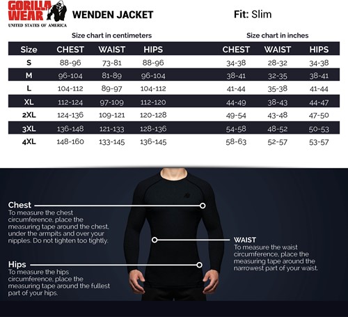 wenden-jacket-sizechart