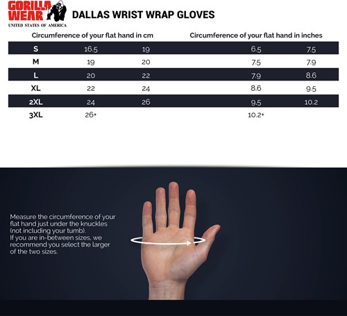 dallas-wrist-wraps-gloves-size-chart