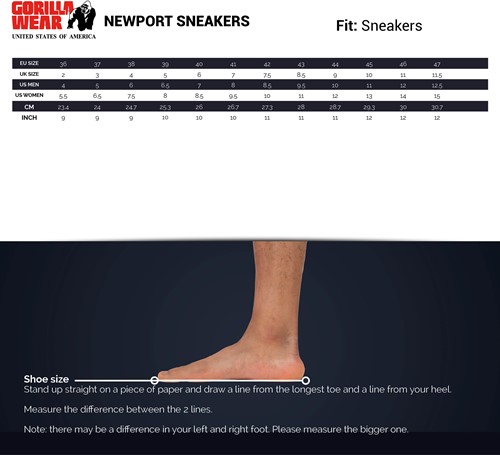 newport-sneakers-sizechart