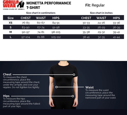 monetta-t-shirt-sizechart