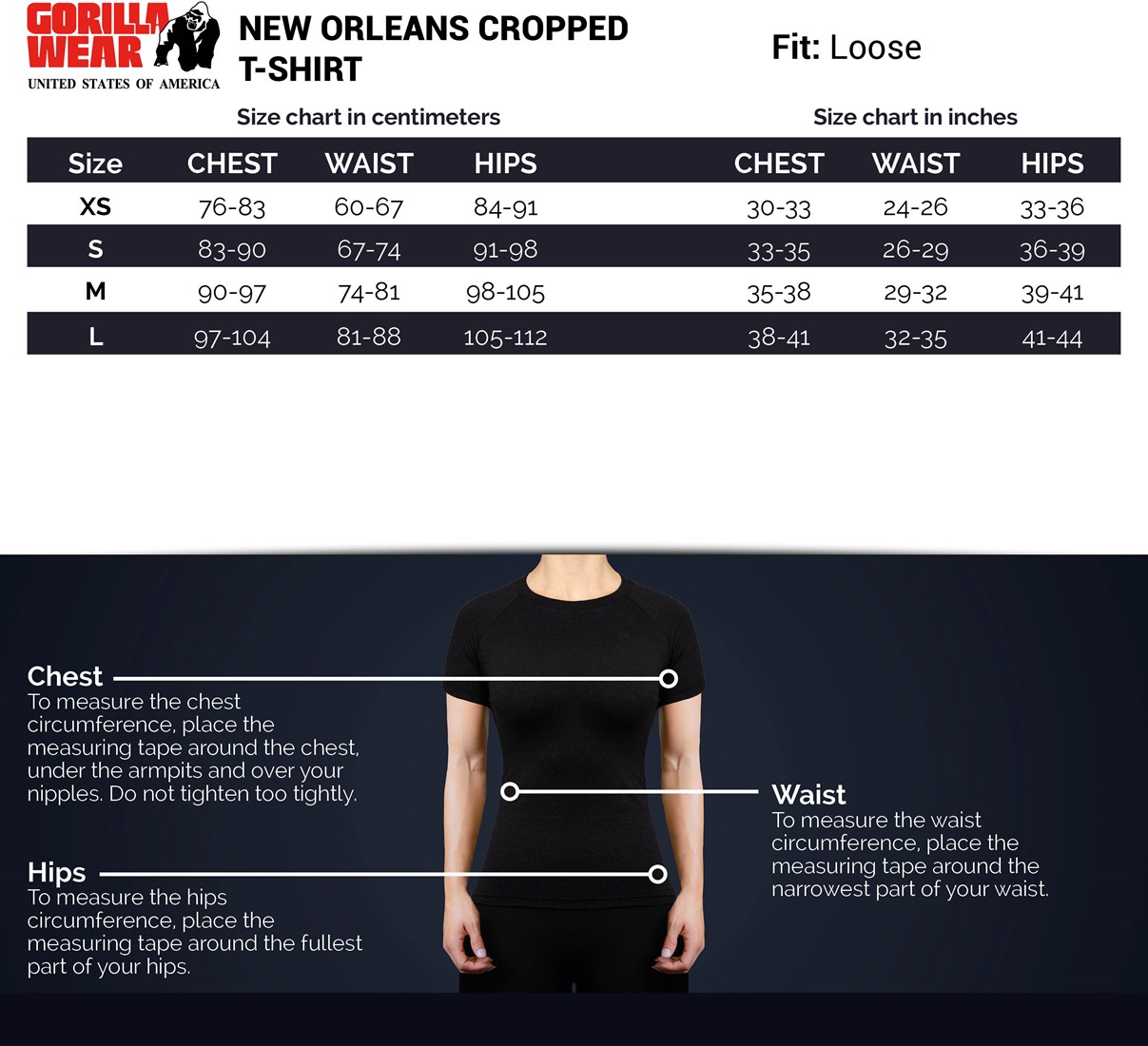 new-orleans-cropped-t-shirt-sizechart