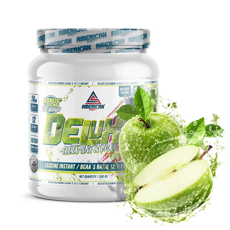PRODUCTO-BCAA´S-CON-GLUTAMINA-DELUXE-300GR-MANZANA-AMERICAN-SUPLEMENT