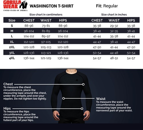 washington-t-shirt-sizechart