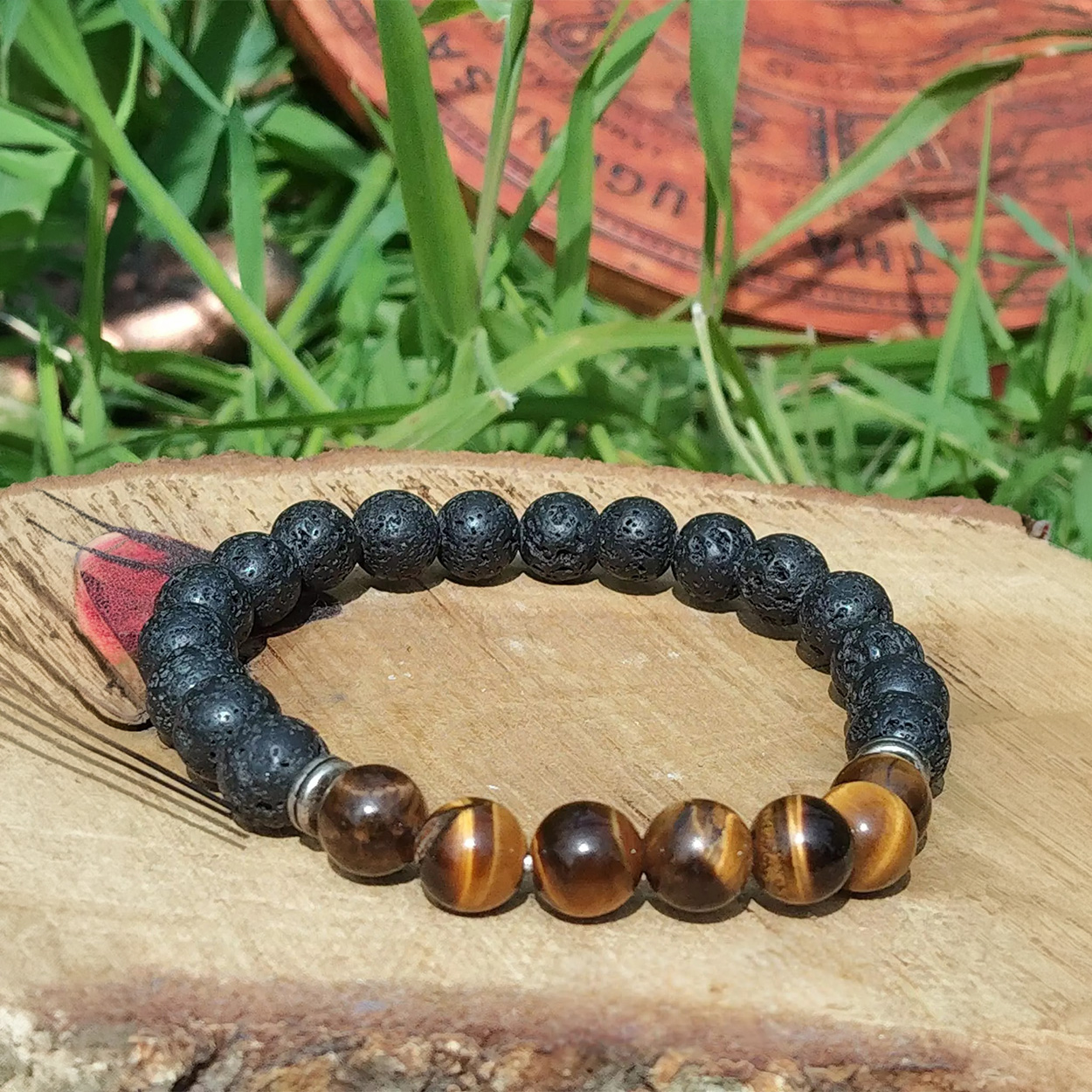 Bracelet Pierre de Lave et Oeil de tigre