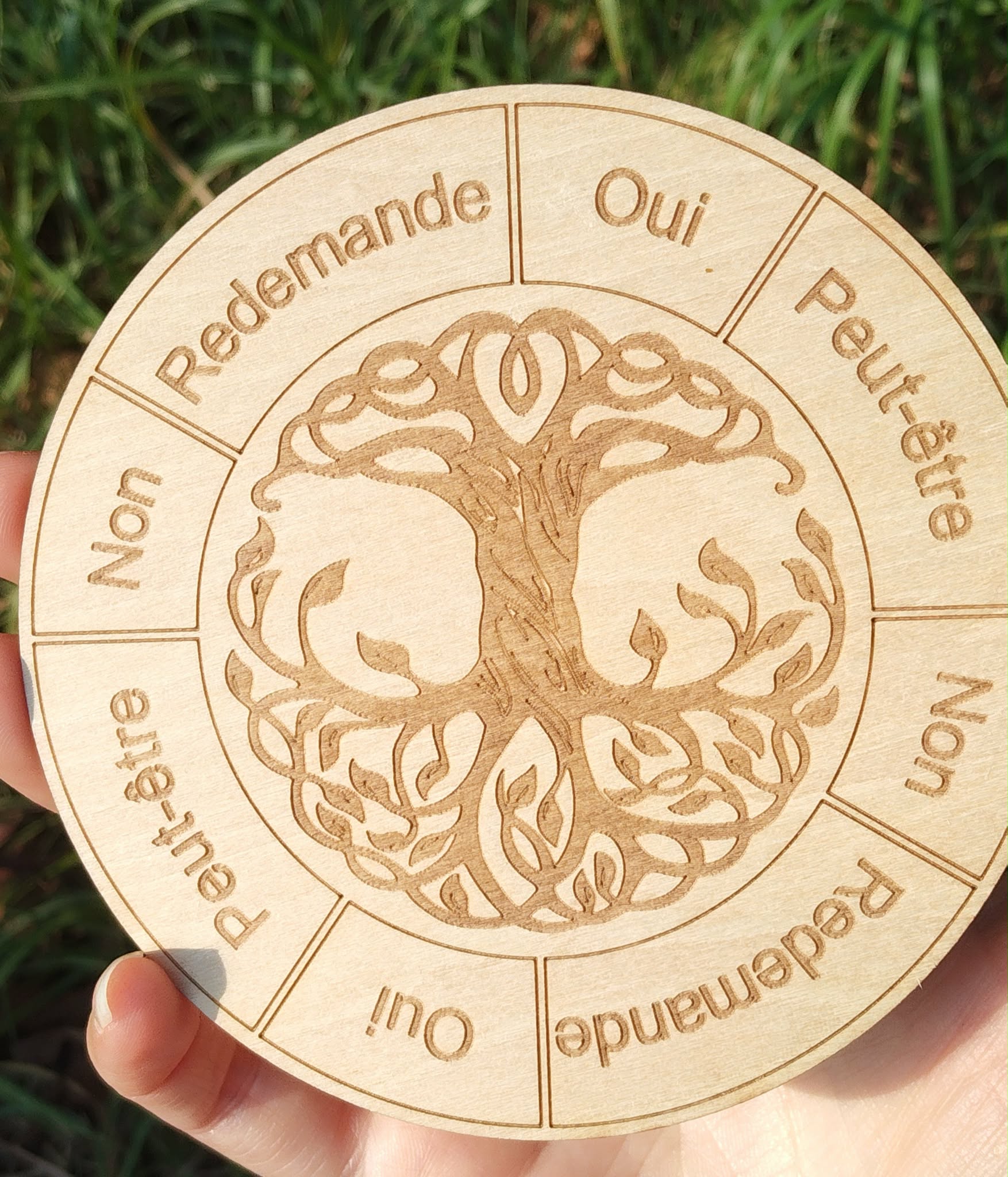 Plaque bois radiesthésie