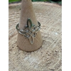 Bague nœud de sorcière réglable en acier inoxydable sur cône, décor bois