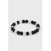 Bracelet protection en shungite, tourmaline noire et cristal de roche — photo studio sur fond blanc, ombre douce.