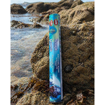 Encens AUM Yemayá Iemanjá reine des mers, boîte bleue avec figure marine et bâtonnets, pour rituel d’apaisement et fraîcheur parfumée.