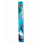 Encens AUM Yemayá Iemanjá présenté sur fond blanc, packaging bleu avec figure marine et bâtonnets parfumés.