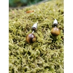 Boucles puces œil de tigre 6 mm en décor végétal, reflets dorés pour ancrage, clarté intérieure et assurance.