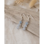 Boucles d’oreilles Labradorite Création Magic Gaïa, pierres ovales aux reflets bleutés et protection symbolique.