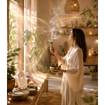 Visuel Magic Gaïa pour nettoyage énergétique de maison, avec lumière douce, purification du lieu et atmosphère apaisée.
