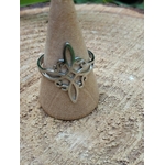 Bague nœud de sorcière réglable en acier inoxydable sur cône, décor bois